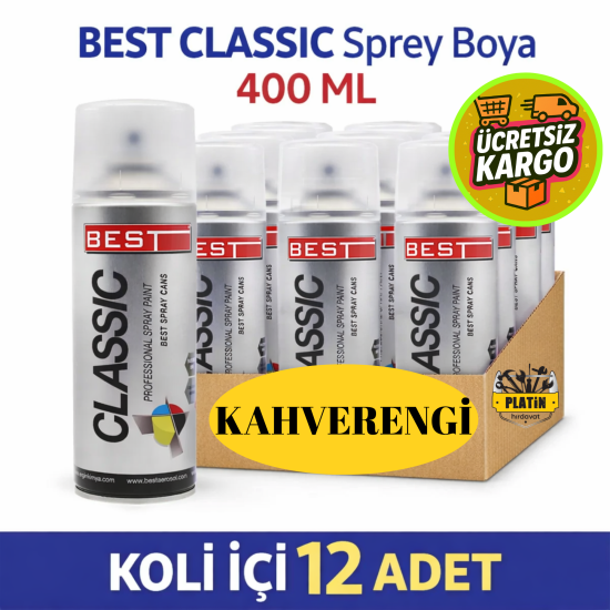 BEST SPREY BOYA CLASSIC 400 ML KAHVERENGİ( 12 ADET )
