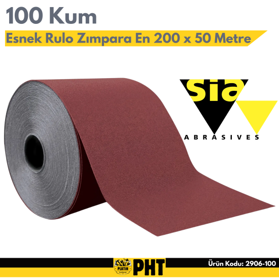 SiaTur 2906 Esnek Rulo Zımpara 200x50 Metre 100 Kum