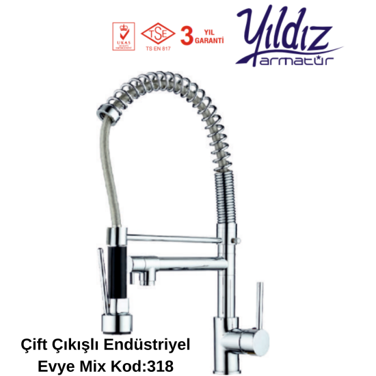 Yıldız Çift Çıkışlı Endüstriyel Evye Mix Kod:318