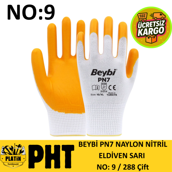 Beybi Naylon Nitril Eldiven No:9 ( 288 Çift ) PN7