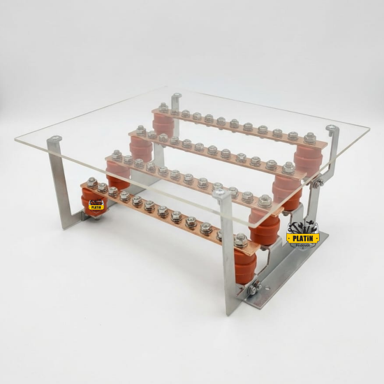 PHT 10 Delik 20x3 mm Bakır Lama 250A Kapasite 380V Faz Barası PLT00020310