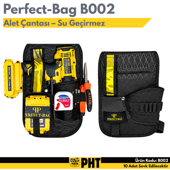 Perfect-Bag Matkap Takılabilen Bel, Bacak Sabitlemeli Alet Çantası – Su Geçirmez, PVC Kaplı
