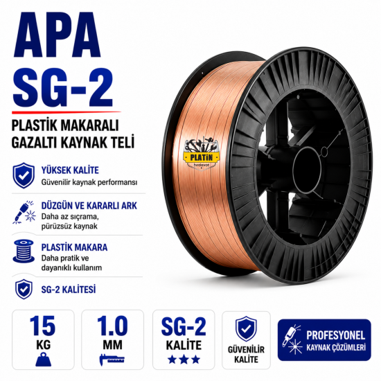 Apa Sg-2 Plastik Makaralı Gazaltı Kaynak Teli 15 Kg 1.0 Mm APA-SG2-1.0PM