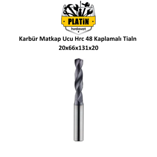 Karbür Matkap Ucu 20x66x131x20 Tegrafi Hrc 48 Kaplamalı Tialn