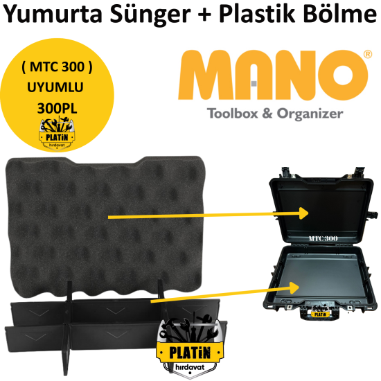 Mano 300PL Yumurta Sünger + Plastik Bölme (MTC 300 Takım Çantası Uyumlu)