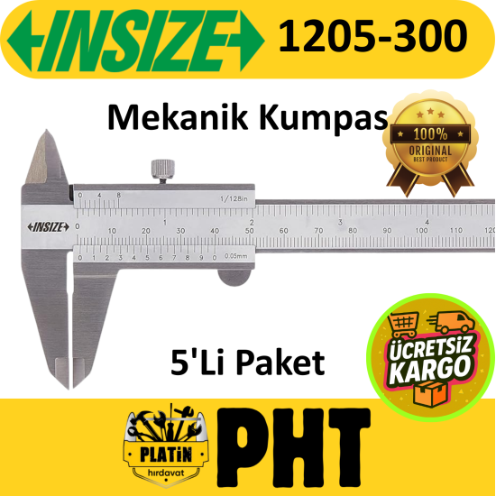 Insize 1205-300 Mekanik Kumpas 150mm Hassasiyet:0,05mm/1/128¨ ( 5 Adet )