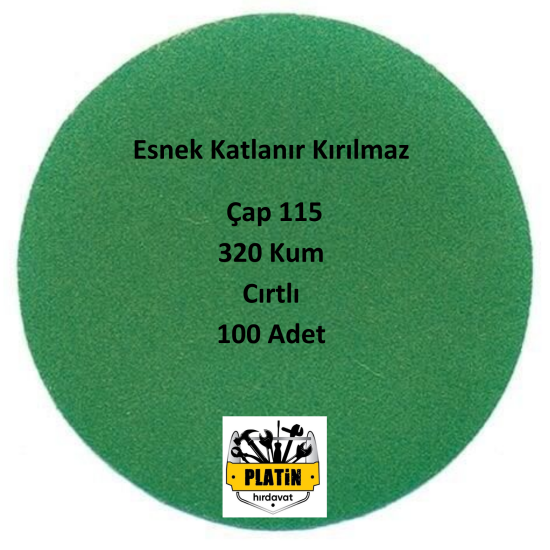 Nikon 115 lik Yeşil Cırt Zımpara Deliksiz 115x320 Kum N52033 100 Adet