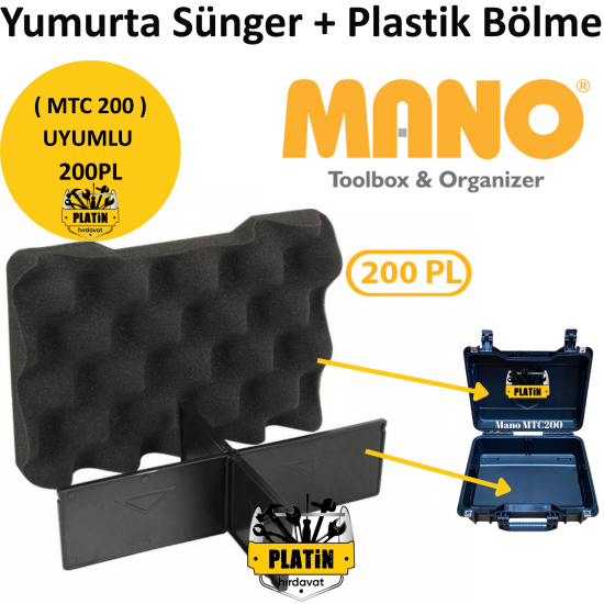 Mano 200PL Yumurta Sünger + Plastik Bölme (MTC 200 Takım Çantası Uyumlu)