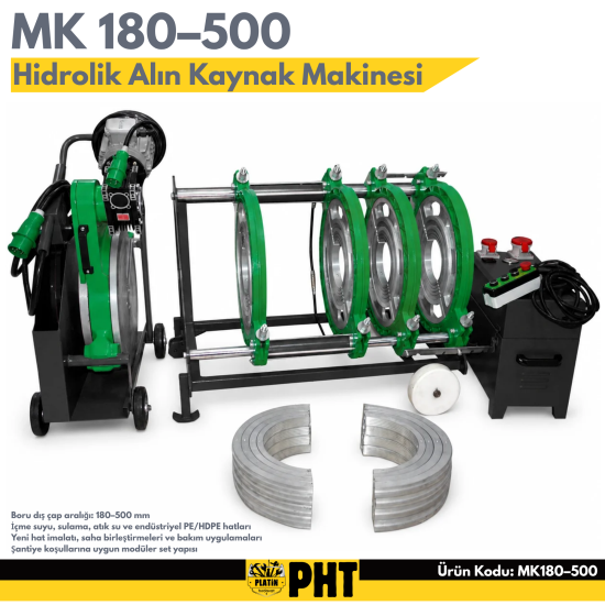 MK Elektrofüzyon MK 180–500 mm Hidrolik Alın Kaynak Makinesi
