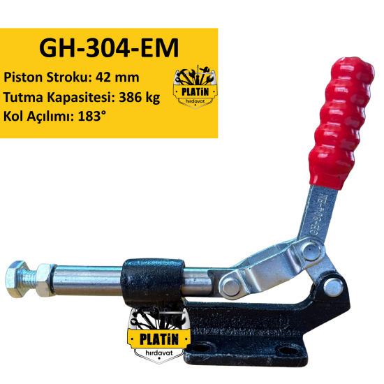 GH-304-EM Itmeli Çekmeli Geçiş Kelepçesi Düz Taban ve 42 mm Piston