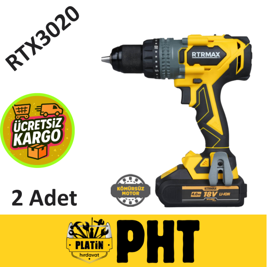 Rtrmax Akülü Darbeli Matkap 18v 2 Amper Çift Akülü Lithium-ion