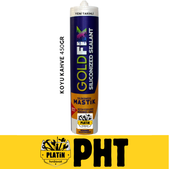 GoldFix Silikonize Mastik 450gr Koyu Kahve