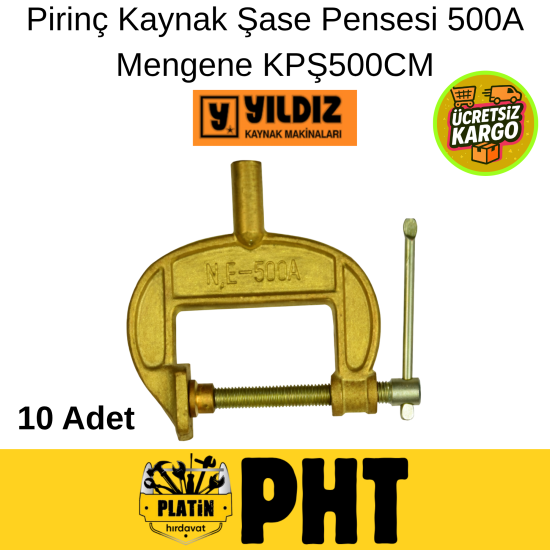 Yıldız Pirinç Mengene Kaynak Şase Pensesi 500A  ( 10 Adet ) TA-KPŞ500CM