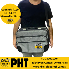 PHT PLATİN HIRDAVAT Gri Teknisyen Çantası Omuz Askılı Mekanikci Elektirkçi Çantası Su Geçirmez plt280001004
