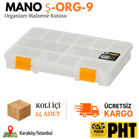 Mano ŞORG-9 Şeffaf Organizer 9'' 14 Bölmeli