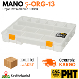 Mano ŞORG-13 Şeffaf Organizer 13'' 21 Bölmeli