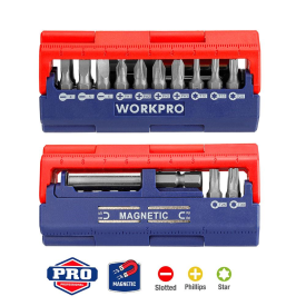 WORKPRO WP221062 13 Parça Manyetik CR-V Vidalama Bits Uç Seti  