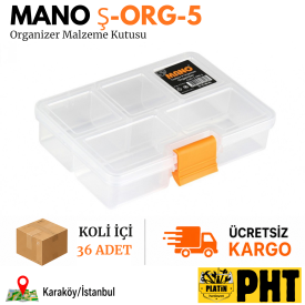 Mano ŞORG-5 Şeffaf Organizer 5'' 5 Bölmeli