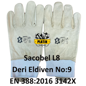 Sacobel L8 Deri Eldiven No:9 EN 388:2016 3142X
