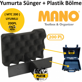 Mano 200PL Yumurta Sünger + Plastik Bölme (MTC 200 Takım Çantası Uyumlu)