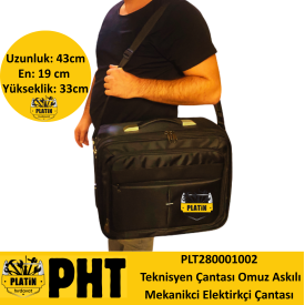 PHT PLATİN HIRDAVAT Teknisyen Çantası Omuz Askılı Mekanikci Elektirkçi Çantası Su Geçirmez plt280001002