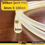PHT Silikon Şerit Fitil Yuvarlak 3mm , Şerit Silikon Fitil Yuvarlak ( 100 Metre ) PLT2800665