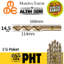 Mte Altın Seri Matkap Ucu 14,5mm HSS-E Paslanmaz Matkap Ucu ( 5 Adet ) B00005001450