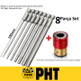 PHT Uzun Bits Allen Uç Seti + Manyetik Adaptör 1,5mm,2mm,2,5mm,3mm,4mm,5mm,6mm Boy 100mm ( 8 Parça Set )