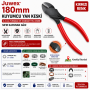 Juwex 180mm Yaylı Kuyumcu Yan Keski 0-3 mm Yumuşak ve Standart Tel Kesme, Sıfır Kapanan Ağız Kırmızı Renk PLT28000232
