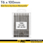 PHT Bist Torx Uç Uzun Manyetik T6x100mm ( 10 Adet ) PLT2800620