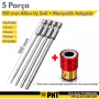 PHT Uzun Bits Allen Uç Seti + Manyetik Adaptör 2,5mm,3mm,,4mm,5mm Boy 150mm ( 5 Parça Set )