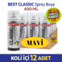 BEST SPREY BOYA CLASSIC 400 ML MAVİ ( 12 ADET )