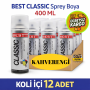 BEST SPREY BOYA CLASSIC 400 ML KAHVERENGİ( 12 ADET )
