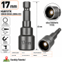PHT 17 mm Manyetik Somun Sıkma Lokma Ucu 65 mm 1/4" Hex Şaftlı PLT28000656
