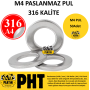 PHT 316 Kalite Paslanmaz Krom Pul M4 ( 50 Adet ) plt280003164