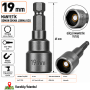 PHT 19 mm Manyetik Somun Sıkma Lokma Ucu 65 mm 1/4" Hex Şaftlı PLT28000657