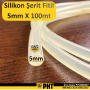 PHT Silikon Şerit Fitil Yuvarlak 5mm , Şerit Silikon Fitil Yuvarlak ( 100 Metre ) PLT2800667